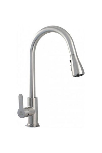 TrioStore Baterie bucatarie Ermetiq ER-YX219, cu dus extractibil, Inox