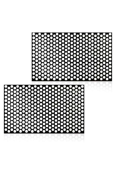 Universal Set 2 Folii Stopuri Auto Oracal – Honeycomb, Negru Mat, Autoadezive, Tuning Premium 48x30cm