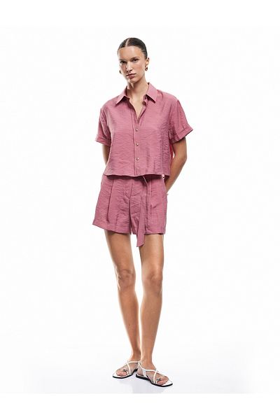 Koton New Season Classic Collar Button Short Sleeve Modal Shirt