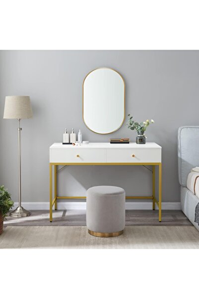 sharpdo Home Multifunctional Bedroom Dressing Table Storage Study Computer Desk with 2 Drawers Storage