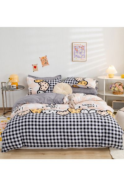 sharpdo 4-Pieces Bed Sheet Set,With 1Quilt Cover 150*200cm 1 Flat Sheet and 2 Pillowcases