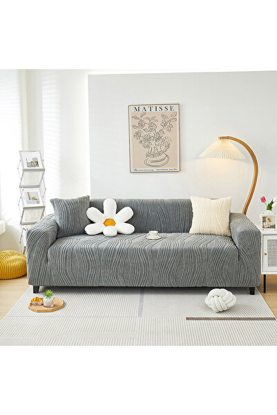 sharpdo غطاء أريكة بأربعة مقاعد، غطاء أريكة كامل من المخمل السميك الشتوي (235...