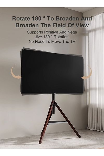 FlashHawk Height Adjustable Floor TV Stand with Tripod Base and Storage Trays for 32-75 inch Screens