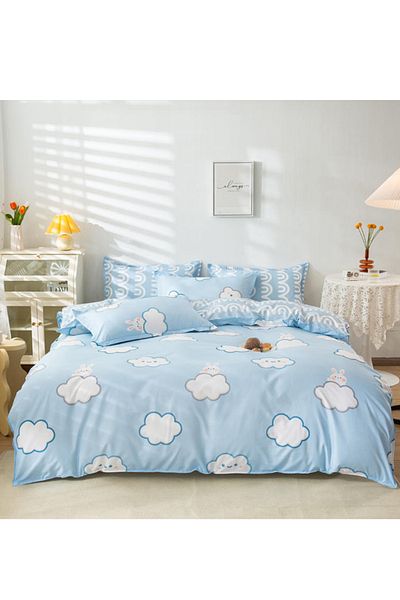 sharpdo 4-Pieces Bed Sheet Set,With 1Quilt Cover 150*200cm 1 Flat Sheet and 2 Pillowcases