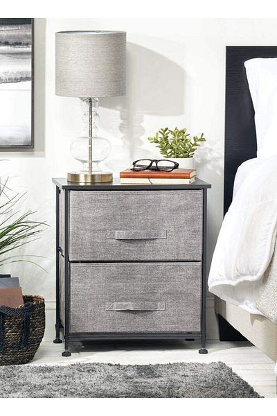 sharpdo 2-Layer Drawer Storage Cabinet Iron Frame Fabric Multi-Layer Storage Cabinet