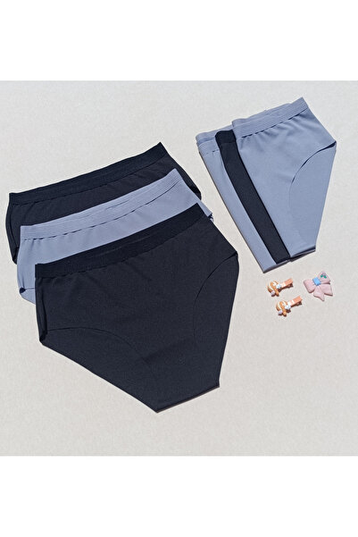 siyalife Chiloți de damă din Lycra, fără sudură, tăiat cu laser, fără marcaj, pachet de 6