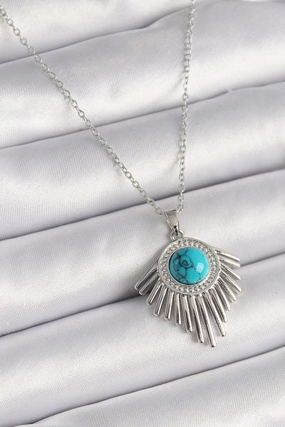 Belle Fusion BFS 316L سلسلة فضية اللون من الفولاذ الأزرق مطرز بحجر الزركون لل...