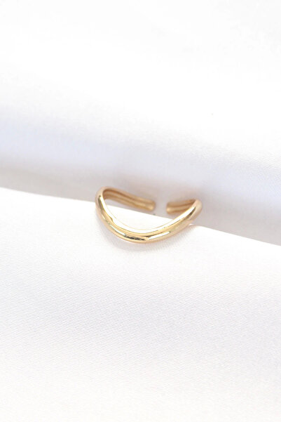 GRTC Bfs Flat Gold Color Adjustable Ring