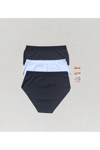 siyalife Chiloți de damă din Lycra, fără sudură, tăiat cu laser, fără marcaj, 3 piese, slip bikini