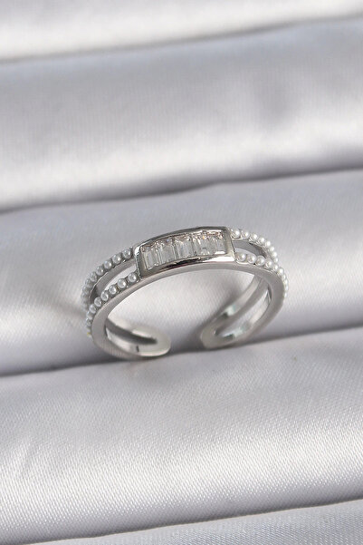 Belle Fusion خاتم نسائي من BFS مصنوع من النحاس والفضة اللون قابل للتعديل مع ص...