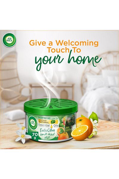 Air Wick Air Freshener Scented Gel Can Exotic Citrus Scent 70 g