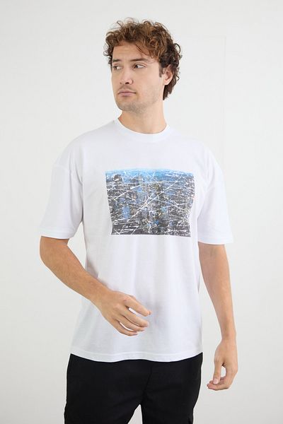 Fulla Moda Μπλουζάκι με στάμπα με λαιμόκοψη