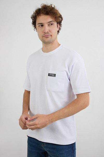 Fulla Moda Μπλουζάκι με τσέπη Crew Neck