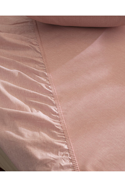 Madame Coco Odette Tek Kişilik %100 Pamuk Ranforce Lastikli Çarşaf Takımı - Pudra