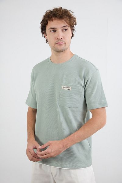Fulla Moda Μπλουζάκι με τσέπη Crew Neck