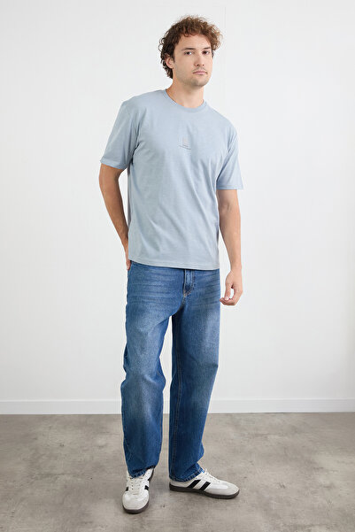 Fulla Moda Slogan Embossed Crew Neck T-Shirt