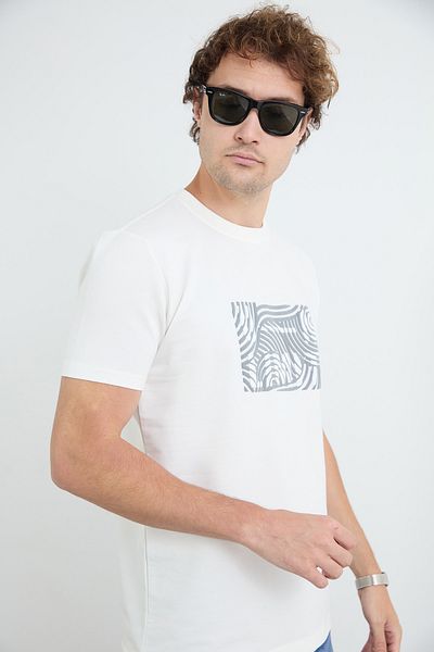 Fulla Moda Slogan Embossed Crew Neck T-Shirt