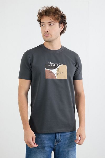 Fulla Moda Μπλουζάκι με κέντημα με γράμματα Γαλλίας