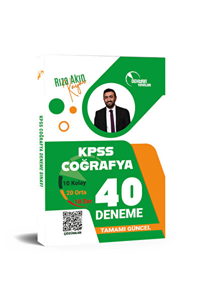 Doktrin Yayınları 2026 KPSS Coğrafya 40 Deneme Çözümlü/10 Kolay, 20 Orta, 10 Zor /Rıza Akın Kayar / Doktrin Yayınları