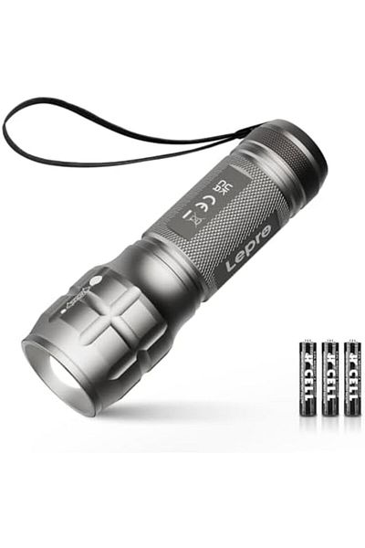 LEPRO LED Torch Battery Powered, Small Bright Flashlight, Adjustable Focus, Water Resistant Pocket T