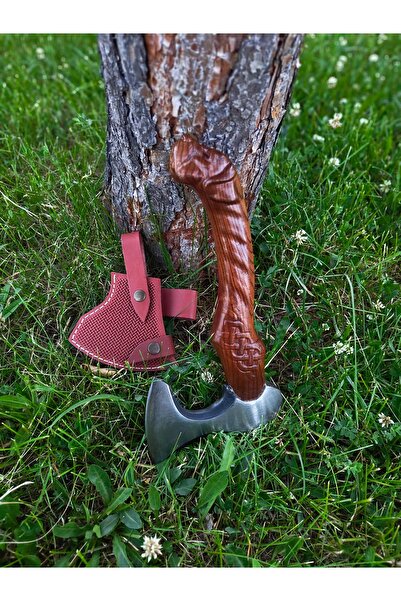 Krc Knife Köpek Başlı Kamp Baltası (Deri Kılıflı)