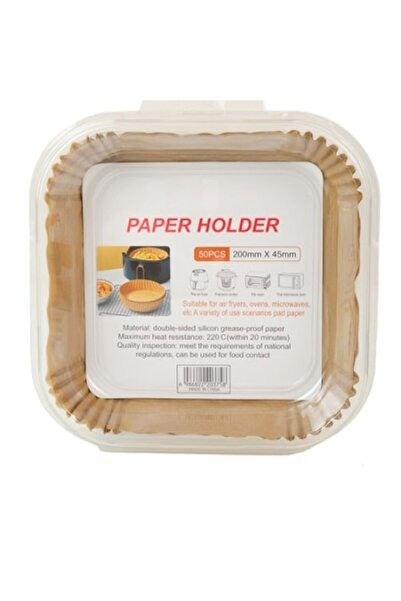 RABY Set hârtie de copt pentru friteuză cu aer, formă pătrată, 50 buc, 20 x 2...