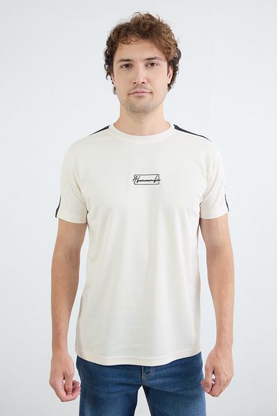 Fulla Moda Abercreombie Printed Sleeve Stripe T-Shirt