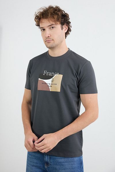 Fulla Moda Μπλουζάκι με κέντημα με γράμματα Γαλλίας