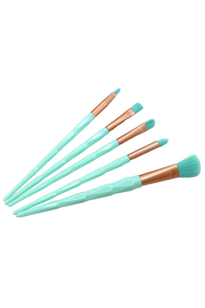 OEM Beauty set with portable makeup brushes, 5 pieces, SL-21036turquoise