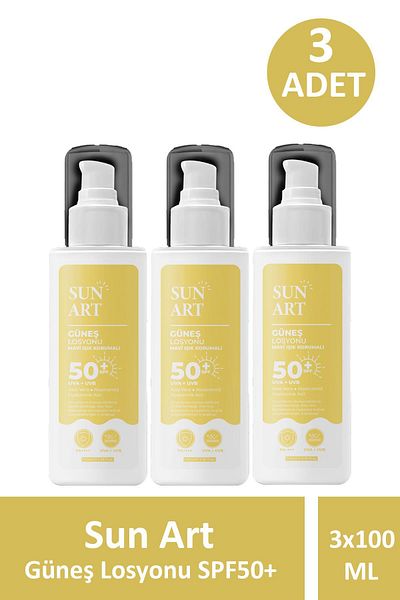 ASFSTORE Sunart Sun Lotion Spf50+ 100 ml 3 Pieces
