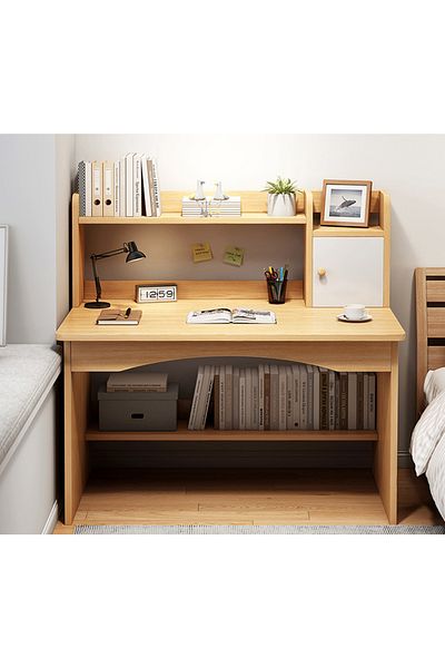 sharpdo Modern Home Office Desk Study Desk with Drawers for Storage 80*45*105cm