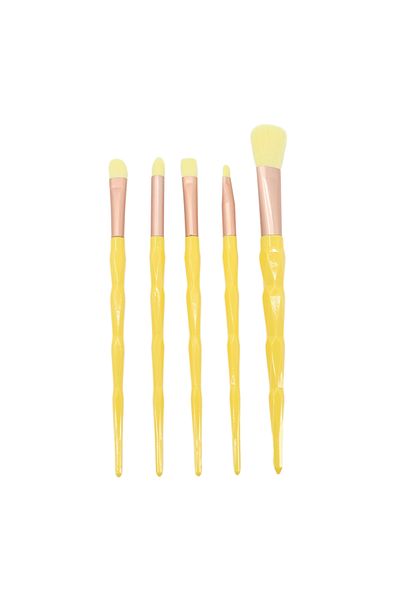 OEM Set de frumusete cu pensule portabile de machiaj, 5 piese, SL-21036galben