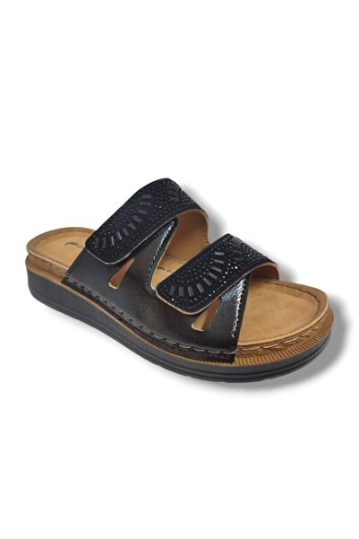 Enova Γυναικείες παντόφλες M3-25 Anatomical Stone Double Tape Velcro