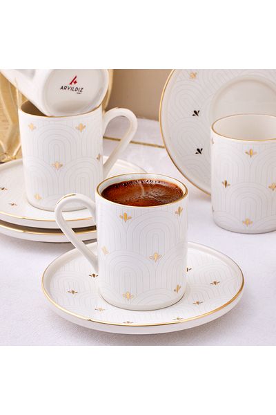 Aryıldız Aure 12 Piece Coffee Cup Set for 6 Persons 90 ml