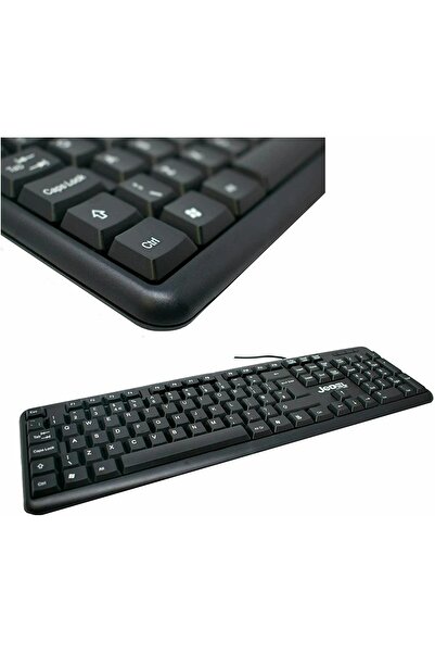 jedel لوحة مفاتيح USB سلكية رفيعة بالحجم الكامل بتصميم QWERTY بريطاني مقاوم للانسكاب