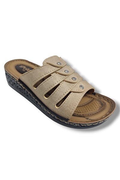 Selin 323-25 Deri Anatomik Dolgu Topuklu Kadın Terlik