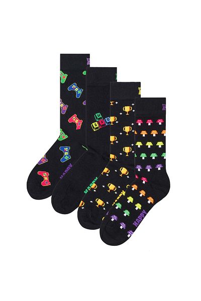 Happy Socks 4er Pack Unisex Socken - Geschenkbox, Classics, gemischte Farben