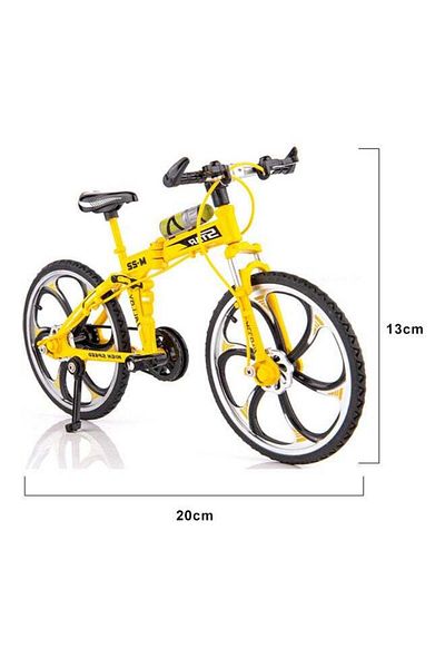 COOYA Mini Bike - Finger Mountain Bike, Zinc Alloy, Yellow, Cool Boy Toy Decoration for Home, Bedroom