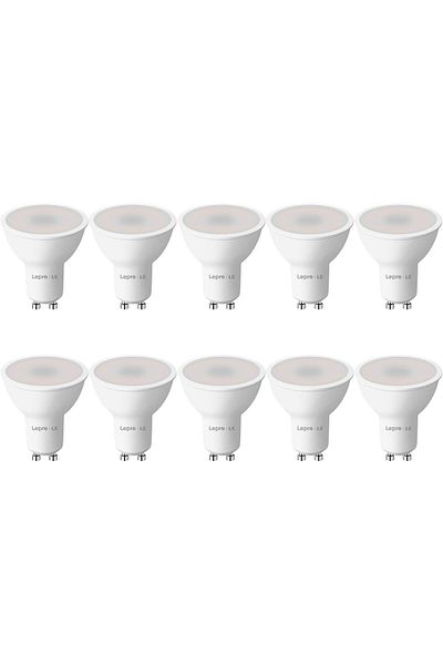 LEPRO GU10 LED Bulbs, Daylight White 6500K, 100° Wide Beam Spot Light, 4W 345lm, 50W Halogen Spotli