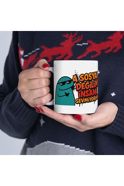 sıradışıhediyem Graffiti Wall Writing Concise Words Mug Cup Gift to Friend Birthday Gift