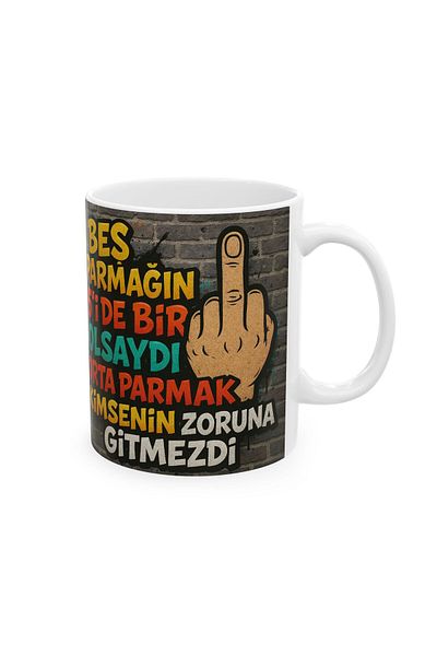 sıradışıhediyem Graffiti Wall Writing Concise Words Mug Cup Gift to Friend Birthday Gift