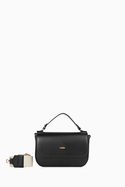 Tuğba Örgü Askılı Kare Şekilli Çanta - Siyah