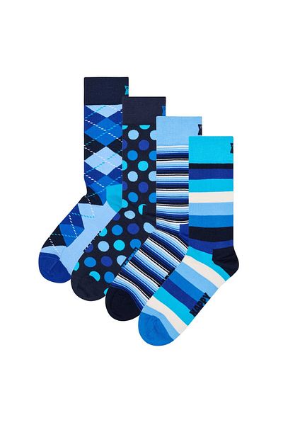 Happy Socks 4er Pack Unisex Socken - Geschenkbox, Classics, gemischte Farben