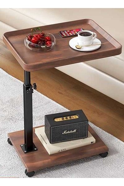 sharpdo Nordic Retro Sofa Lifting Side Table, Movable Living Room Corner Sofa Side Table Small Side Table