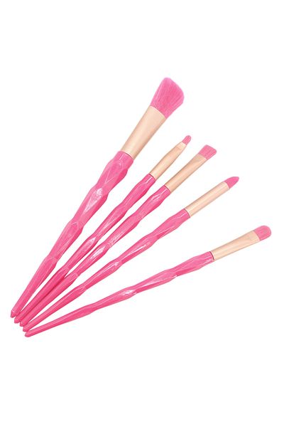 OEM Set de frumusete cu pensule portabile de machiaj, 5 piese, SL-21036roz inchis