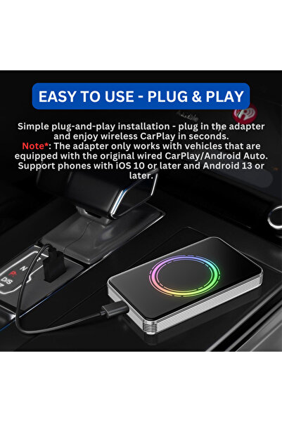 LUVLU Adaptor wireless carplay si android auto Sistem integrat Android 4GB RAM + 32GB ROM Netflix Youtube