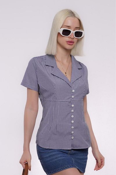 Madmext Cămașă Saks Gingham pentru damă Mg2359