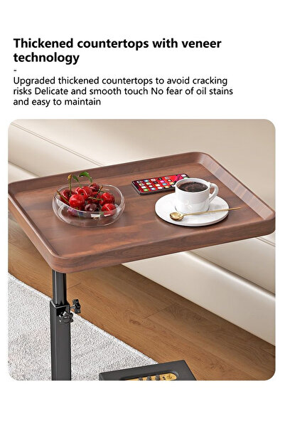 sharpdo Nordic Retro Sofa Lifting Side Table Movable Living Room Coffee Table 40*30*40-80cm