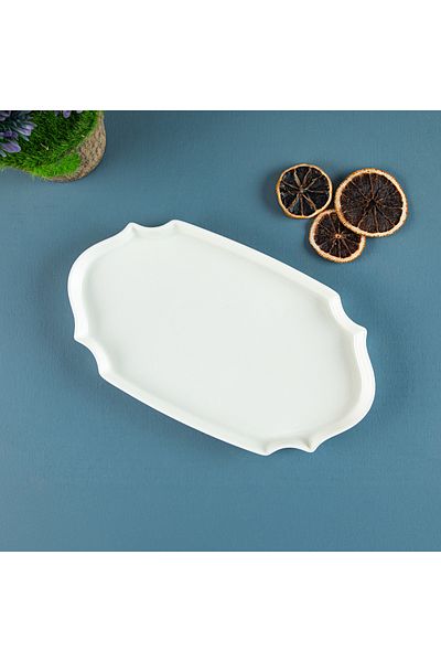 Aryıldız Lunar Square Oval Serving Plate 25 cm