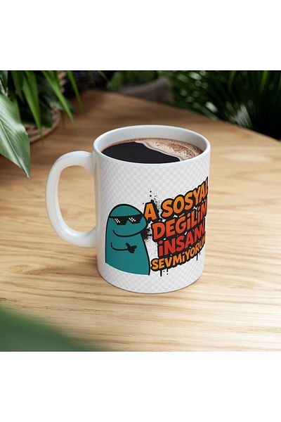 sıradışıhediyem I'M Not Social I Don'T Like People Mug Cup Gift for Friend Birthday Gift Mug Cup